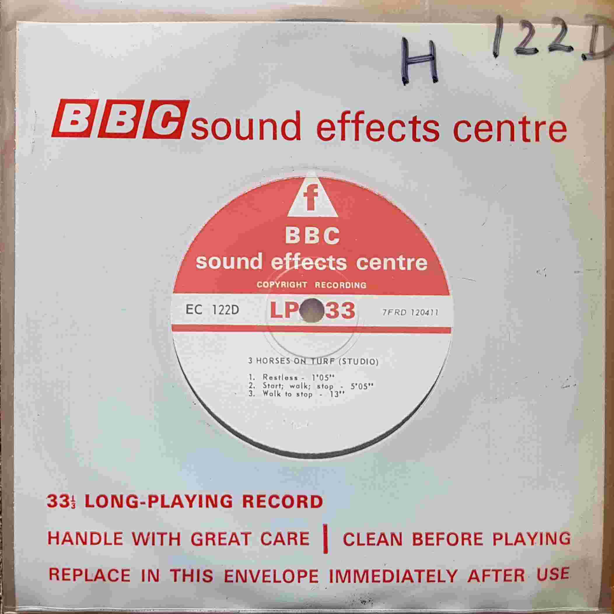 Picture of EC 122D 3 Horses on turf (Studio) by artist Not registered from the BBC records and Tapes library